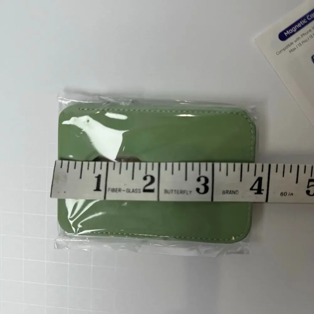 Magnetic Phone Case Wallet Detachable Card Holder & Stand Green PU Leather NEW